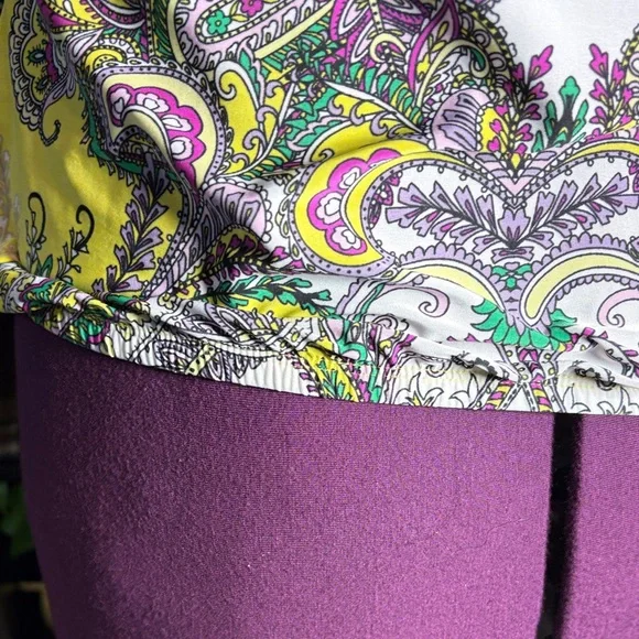 INC International ConcepWomen's Yellow Paisley Halter Tank Top Elastic Waistband - Picture 5 of 9